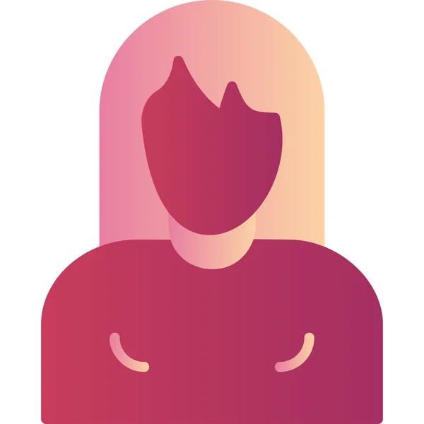 Female Avatar Web Icon Simple Illustration — Stockvector