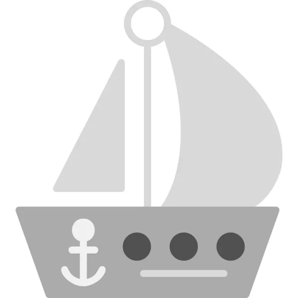 Segelbåt Web Ikon Vektor Illustration — Stock vektor