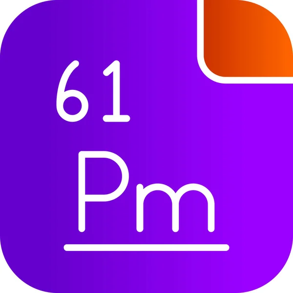 Icono Simple Promethium Ilustración Mendeleev Tabla Periódica Elementos — Vector de stock