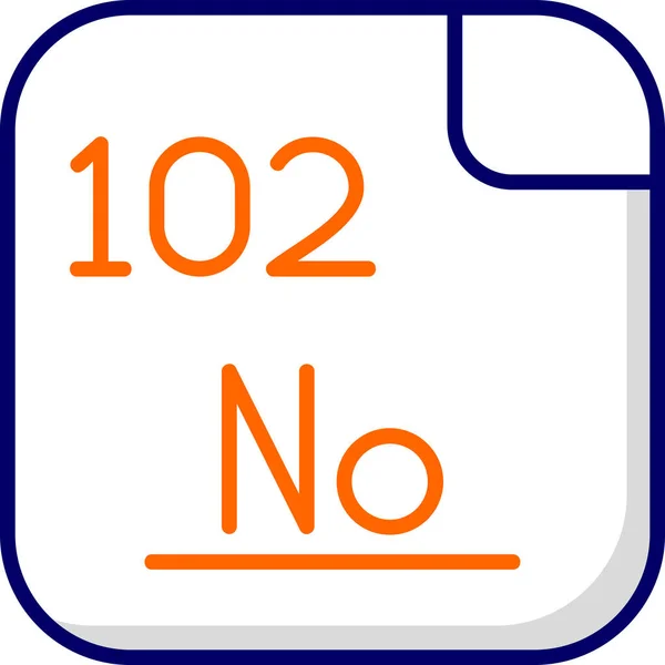 Mendeleev Chemický Symbol 102 Nobelium — Stockový vektor