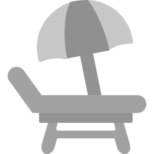 Chaise Longue Icono Vector Ilustración Diseño — Archivo Imágenes Vectoriales