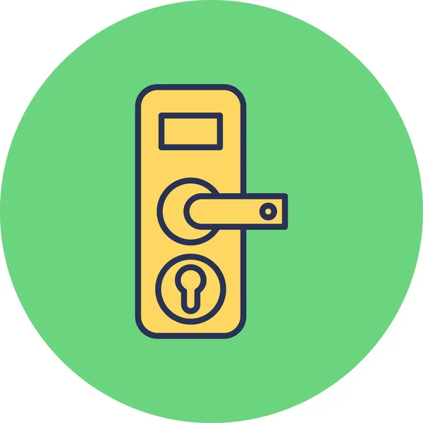 Door Lock Icon Vector Illustration — Stock Vector