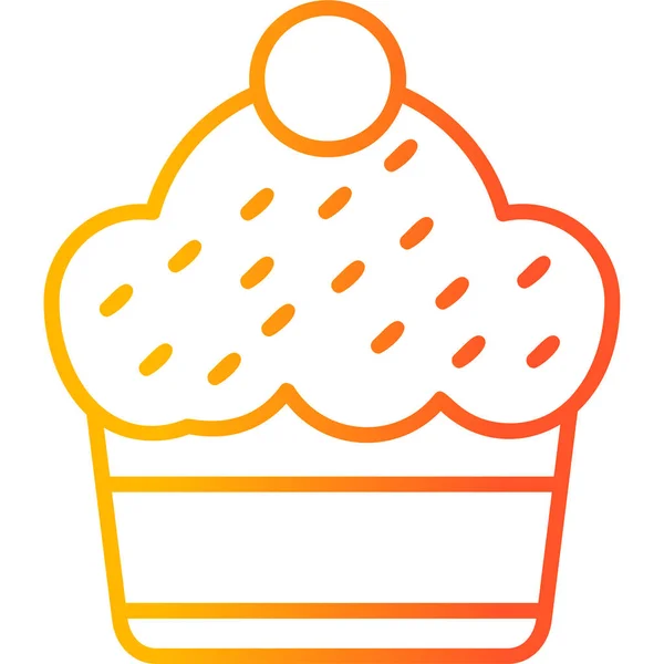 Ilustração Gráfica Cupcake Pastelaria Doce — Vetor de Stock