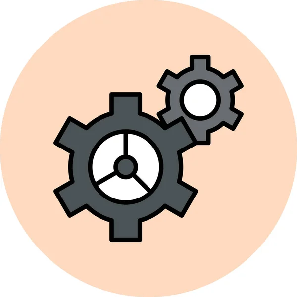 Kotouče Ilustrace Ikony Rotace Ozubení — Stockový vektor