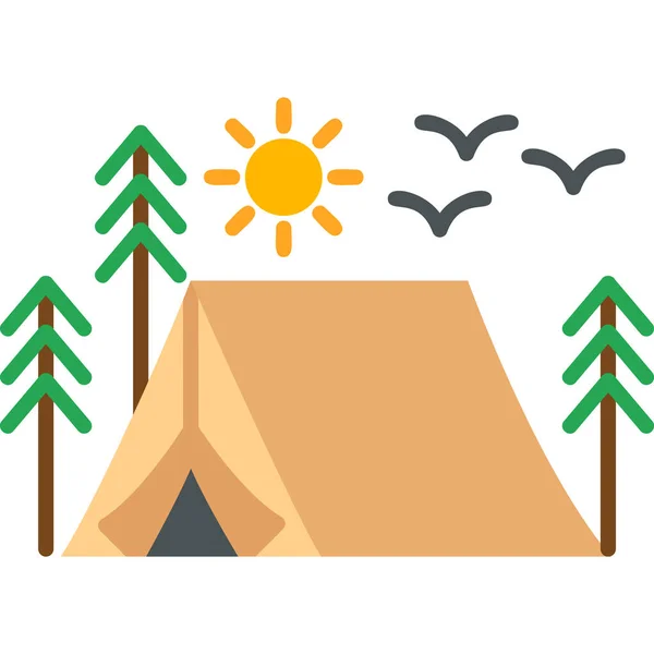 Camping Tent Icon Vector Illustration — Stock Vector