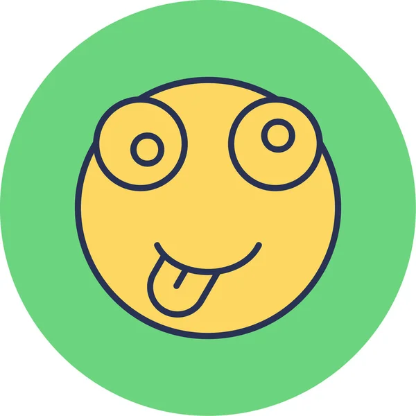 Cara Emoticono Vector Ilustración Emoji Avatar Emoción Loco — Vector de stock