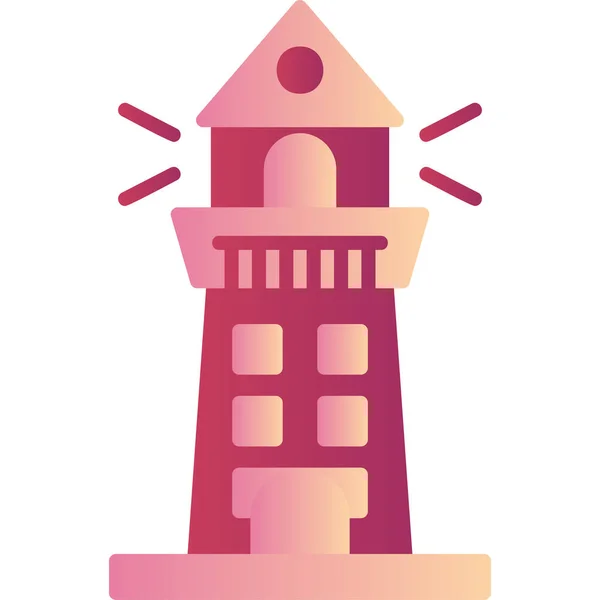 Lighthouse Web Icon Simple Design — Stock Vector