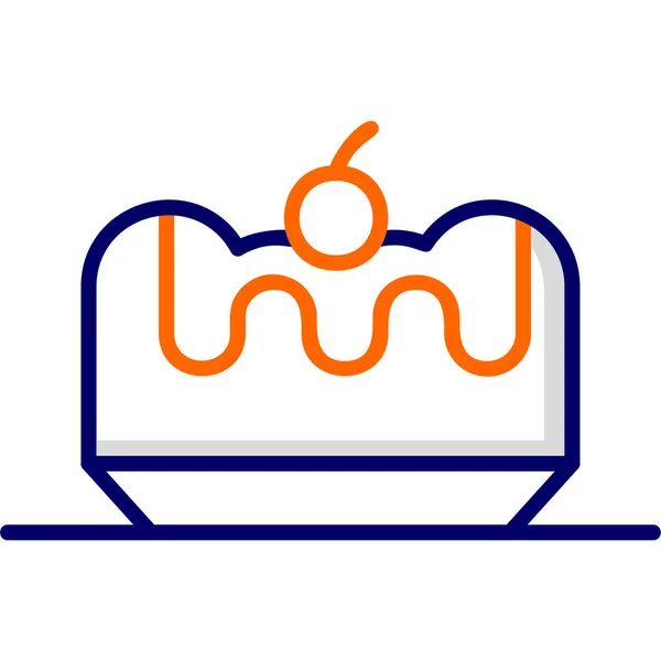 Illust Torta Decorada Comida Dulce Pastelería — Vector de stock