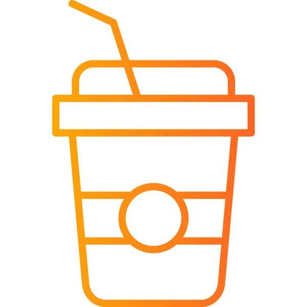 Orange Juice Icon Outline Coffee Cup Vector Illustration Isolated White — Stock Vector