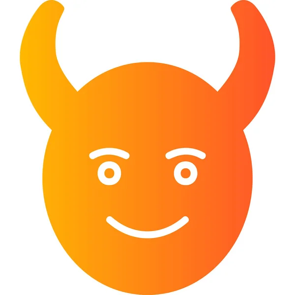 Ícone Emoticon Diabo Ilustração Vetorial —  Vetores de Stock