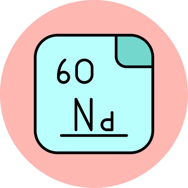 Illustration Vectorielle Icône Néodyme — Image vectorielle