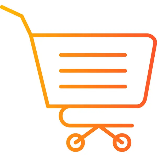 Shopping Cart Vector Icon Style Flat Symbol White Color Rounded — Stock Vector