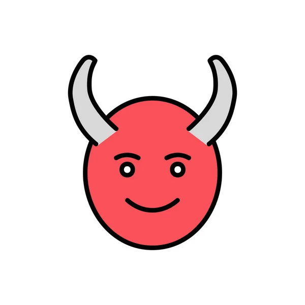 Икона Смайлика Дьявола Векторная Иллюстрация — стоковый вектор