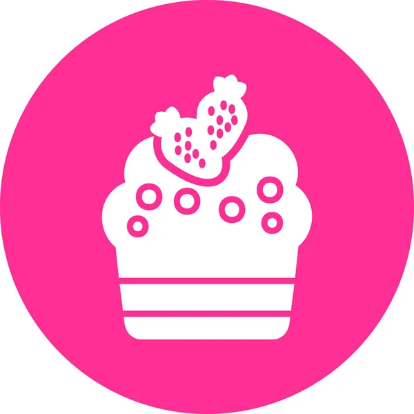 Εικονογράφηση Κέικ Φράουλα Γλυκό Τροφίμων Ζαχαροπλαστικής — Διανυσματικό Αρχείο
