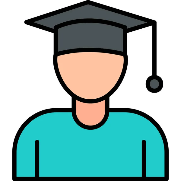 Graduado Icono Web Ilustración Simple — Vector de stock