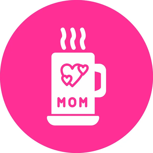 Tasse Thé Avec Maman Mot Illustration Simple — Image vectorielle