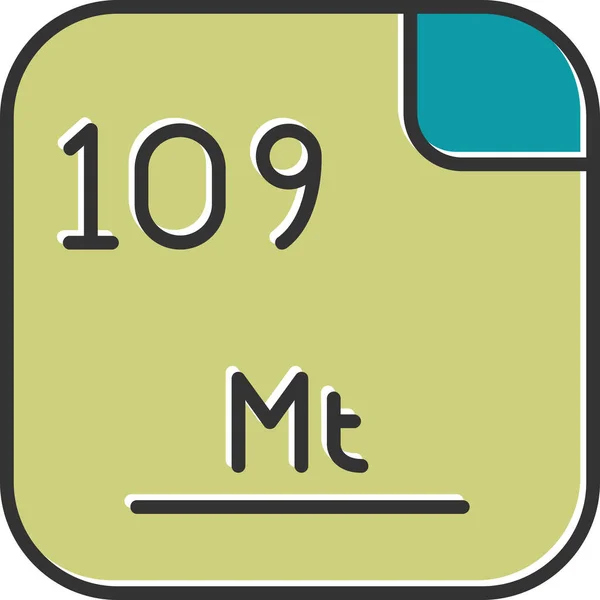 Meitnerium Pierwiastek Chemiczny Ilustracja Web Simple — Wektor stockowy