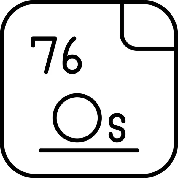 Osmio Elemento Químico Mendeleev Icono Tabla Periódica — Vector de stock