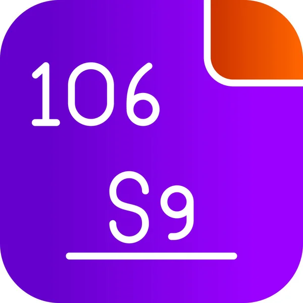 Seaborgium Elemento Chimico Sintetico Radioattivo Con Simbolo Numero Atomico 106 — Vettoriale Stock