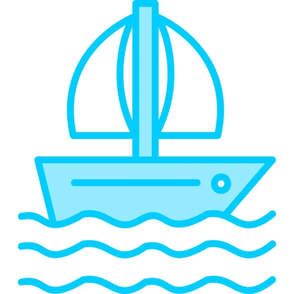 Båtikon Modern Design Illustration — Stock vektor