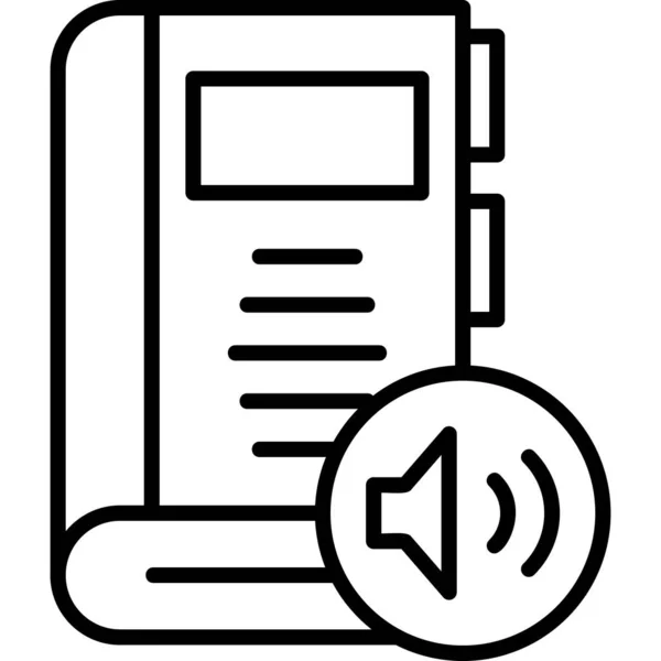 Icono Audiolibro Ilustración Diseño Moderno — Vector de stock