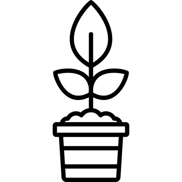 Vaso Com Planta Crescente Ícone Web Ilustração Simples — Vetor de Stock