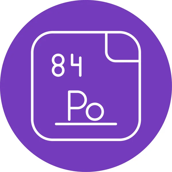 Polonium Een Scheikundig Element Met Het Symbool Atoomnummer Polonium Een — Stockvector