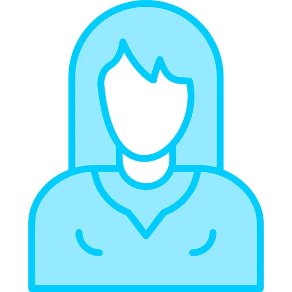 Avatar Feminino Ícone Web Ilustração Simples — Vetor de Stock