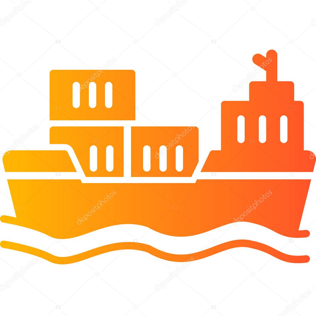 Cargo Ship simple vector illustration 