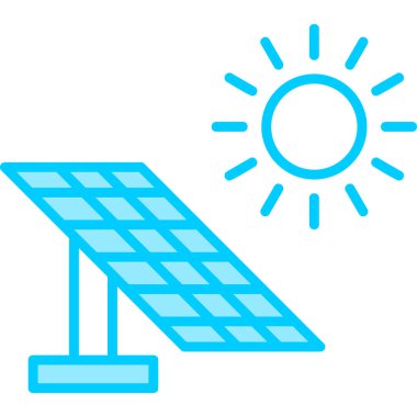 Güneş enerjisi ikon vektör illüstrasyonu