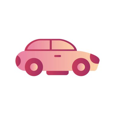 Araba ikonu. Web için taksi vektör simgelerinin düz çizimi