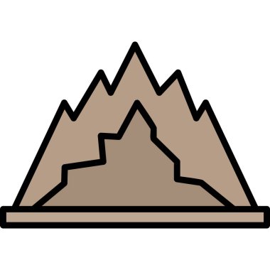 Dağ. Web simgesi basit illüstrasyon