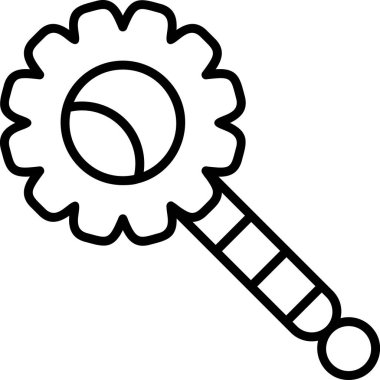 Çıngırak oyuncağı simgesi, vektör illüstrasyonu basit tasarım