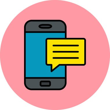 Cep telefonu simgesi, vektör illüstrasyonu