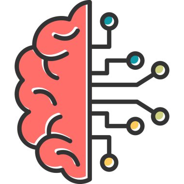  Beyin ikonu. Basit resimleme