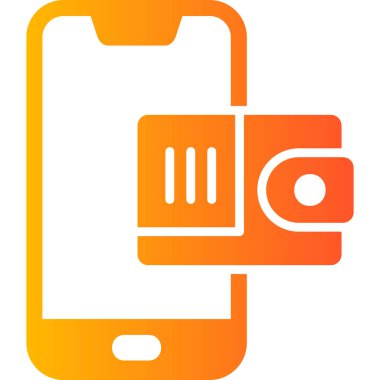 Cep telefonu cüzdanı. Web simgesi basit illüstrasyon