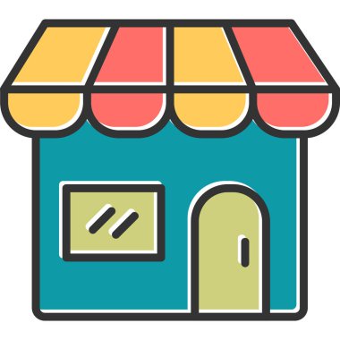 Dükkan. Web simgesi basit illüstrasyon
