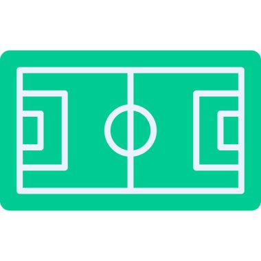 Futbol sahası simgesi, vektör illüstrasyonu