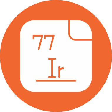 77 İridyum, Mendeleev Periyodik Tablo simgesi 