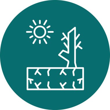 Düz çizgi simgesinin kuraklık vektör illüstrasyonu