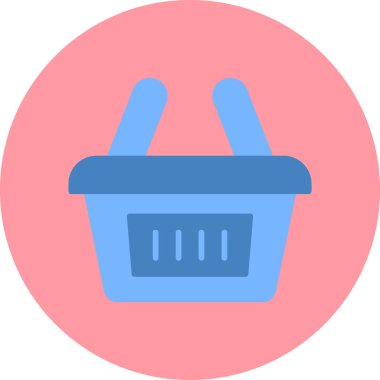 Alışveriş sepeti simgesi, vektör illüstrasyonu