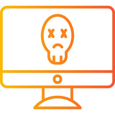 Siber saldırı web simgesi, vektör illüstrasyonu