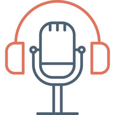 Mikrofon. Web simgesi basit illüstrasyon