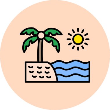 Bir plaj simgesinin vektör çizimi