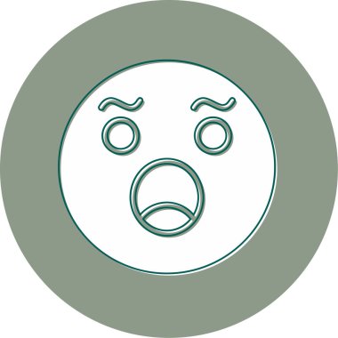 Şaşırmış emoji simgesinin vektör illüstrasyonu