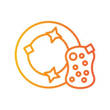 Kişisel ve ticari kullanım için Tabak Süngeri illüstrasyon simgesi.