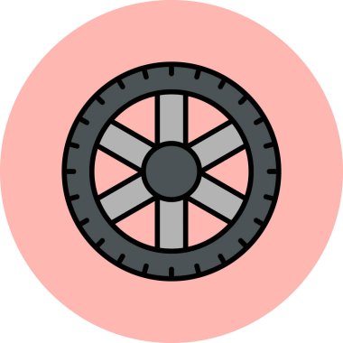 Araba tekeri ikonu. vektör illüstrasyonu