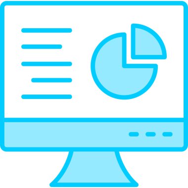 Çevrimiçi pasta grafiği simgesi, modern tasarım illüstrasyonu