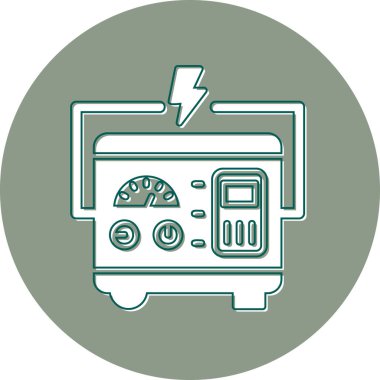 Jeneratör web simgesinin vektör illüstrasyonu