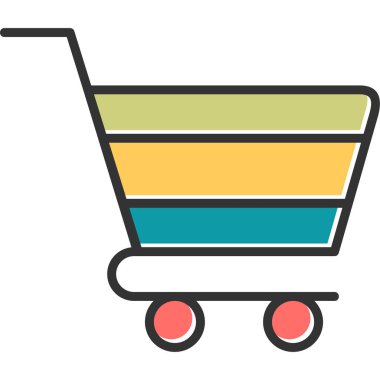 Cart modern simgesi, vektör illüstrasyonu